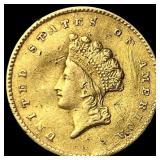 1855-O Gold $1 Indian Princess Head CLOSELY UNCIRC