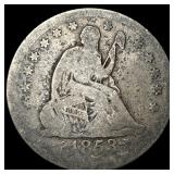 1853-O Silver Seated Liberty Quarter NICELY CIRCUL