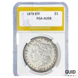 1878 8TF Morgan Silver Dollar PGA AU 58