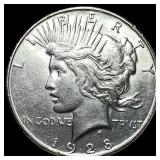 1928-S Silver Peace Dollar CLOSELY UNCIRCULATED