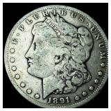 1891-CC Silver Morgan Dollar LIGHTLY  CIRCULATED