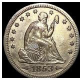 1853 Arrows Seated Liberty Quarter UNCIRCULATED