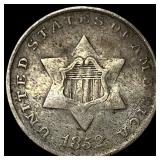 1852 Silver Three-Cent Piece LIGHTLY CIRCULATED