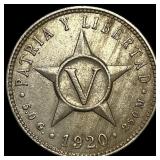 1920 Cuba Copper Nickel 5 Centavos