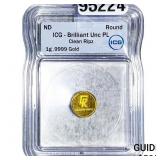 Clean Ripz 1g .9999 Gold Round ICG BU PL