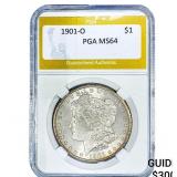 1901-O Morgan Silver Dollar PGA MS64