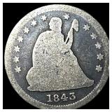 1843-O Silver Seated Liberty Quarter NICELY CIRCUL
