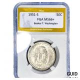 1951-S Booker T Half Dollar PGA MS66+