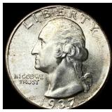 1937 Silver Washington Quarter GEM BU