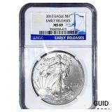 2012 Silver Eagle NGC MS69