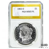 1902-O Morgan Silver Dollar PGA MS65 PL