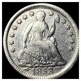 1853 Arrows Seated Liberty Half Dime CHOICE AU