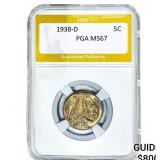 1938-D Buffalo Nickel PGA MS67