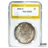 1904-O Morgan Silver Dollar PGA MS65