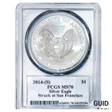 2014-S Silver Eagle PCGS MS70