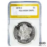 1878-S Morgan Silver Dollar PGA MS64 DMPL