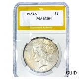 1923-S Silver Peace Dollar PGA MS64