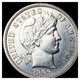 1909 Barber Dime UNCIRCULATED