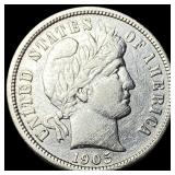 1905-S Silver Barber Dime CHOICE AU