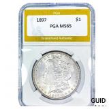 1897 Morgan Silver Dollar PGA MS65