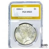 1926-S Silver Peace Dollar PGA MS63