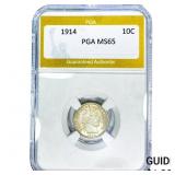 1914 Barber Dime PGA MS65