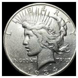 1934 Peace Silver Dollar NEARLY UNCIRCULATED
