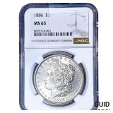 1886 Morgan Silver Dollar NGC MS65