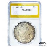 1921-D Morgan Silver Dollar PGA MS63