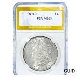 1891-S Morgan Silver Dollar PGA MS63