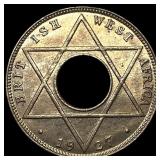 1927 British West Africa Copper Nickel 1/10 Penny