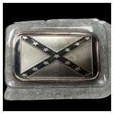 1 oz .999 Fine Silver Bar with a Confederate flag