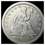 1854-O Silver Seated Liberty Quarter NEARLY UNCIRC