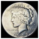 1928 Silver Peace Dollar LIGHTLY CIRCULATED
