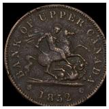 1852 Bank of Upper Canada Bronze Penny Token