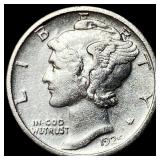 1923-S Silver Mercury Dime CHOICE AU