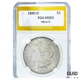 1880-O Morgan Silver Dollar PGA MS63 Micro O