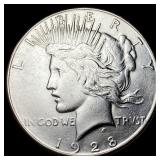 1928-S Silver Peace Dollar CHOICE AU