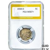 1938-D Buffalo Nickel PGA MS67+