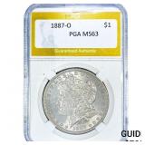 1887-O Morgan Silver Dollar PGA MS63