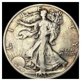 1935-S Silver Walking Liberty Half Dollar LIGHTLY