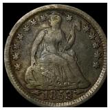 1853 Arrows Seated Liberty Half Dime LIGHTLY CIRCU