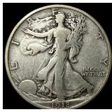 1918-D Silver Walking Liberty Half Dollar LIGHTLY