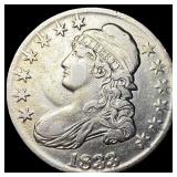 1833 Capped Bust Half Dollar NEARLY  UNCIRCULATED