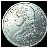 1834 Capped Bust Half Dollar NEARLY  UNCIRCULATED