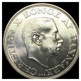 1945 Denmark Silver 2 Kroner