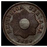 1936 Peru Bronze 1 Centavo No R KM 208.2