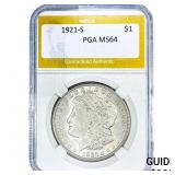 1921-S Morgan Silver Dollar PGA MS64
