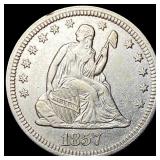 1857 Silver Seated Liberty Quarter UNCIRCULATED