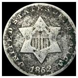 1852 Silver Three-Cent Piece LIGHTLY CIRCULATED